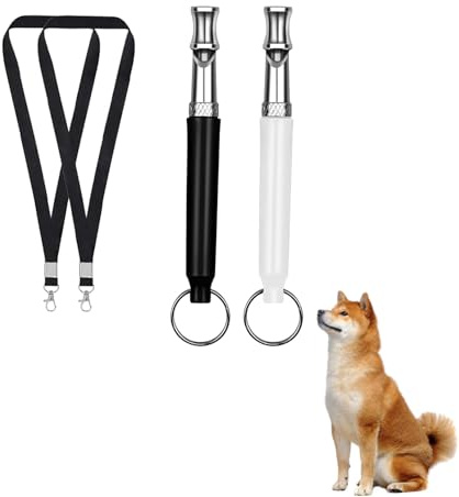 2-Stück Hundepfeife Rückruf,Lautlose Hundepfeife Hochfrequenz Lautlos,Erziehungshilfen für Hunde Pfeifen,Hundetraining Hundepfeifen,Hilfsmittel Pfeife Hund Rückruf,Ultraschall-Hundepfeife (3A)