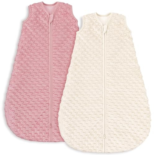 Yoofoss Schlafsack Baby Winter 1.5 Tog - 2er Pack 67cm/0-6 Monate Winterschlafsack Herbst Babyschlafsack Warm Ganzjahresschlafsack für Jungen Mädchen Neugeborene