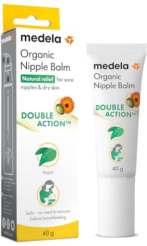 Medela Bio-Brustwarzenbalsm – Beruhigend und pflegend für stillende Mütter – Hergestellt aus natürlichen, sicheren Inhaltsstoffen – Linderung bei beanspruchten Brustwarzen – Postpartum Essentials 40 g