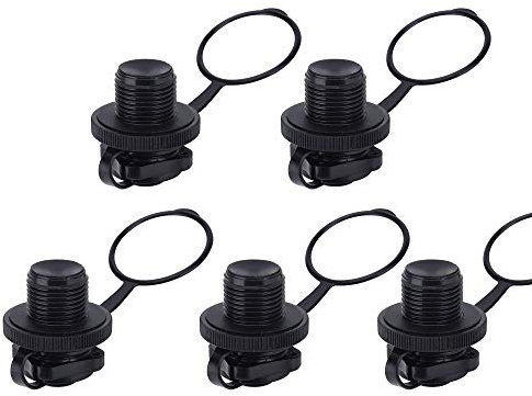 5 Stück Ventil für Schlauchboote Aufblasbares Boot Kajak Kanu Ventil Valve mit Kappe Deckel, Boston Ventil Ersatz Universal Fit Luftventil für Aufblasbare, für Tubes, Towables, Paddel-Boote, Kajak