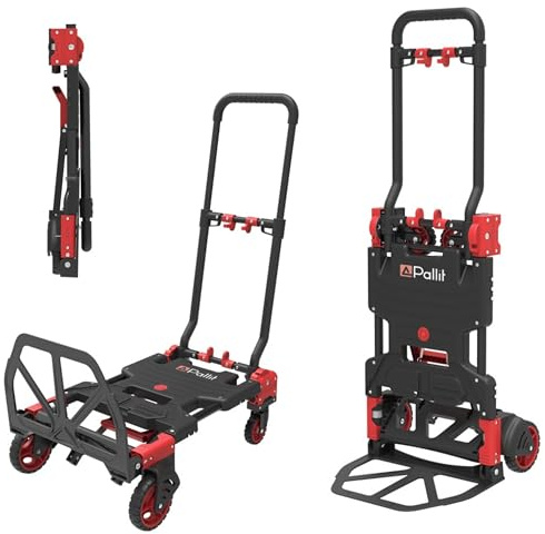 Pallit Sackkarre klappbar 150 kg - 2-in-1 Transportwagen & Plattformwagen, Robuster Stahlrahmen, Transportkarre für Umzug, Lager & Werkstatt