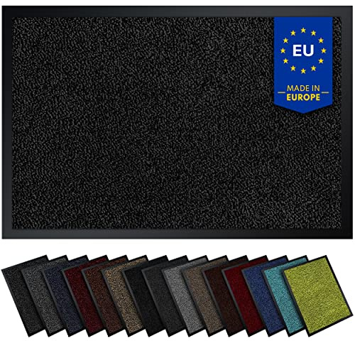 Hochwertige Fußmatte anthrazit-schwarz 60x90 groß für Innen & Außen - Schmutzfangmatte rutschfest, waschbar & wetterfest - Fussmatte für Eingangsbereich & Aussenbereich - Läufer Flur dünn