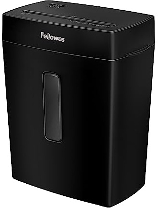 Fellowes Aktenvernichter, Papierschredder für 8 Blatt Partikelschnitt, Aktenvernichter P4, Schredder für Zuhause und Homeoffice, 15L Papierkorb, verarbeitet Kreditkarten, Heftklammern, Schwarz