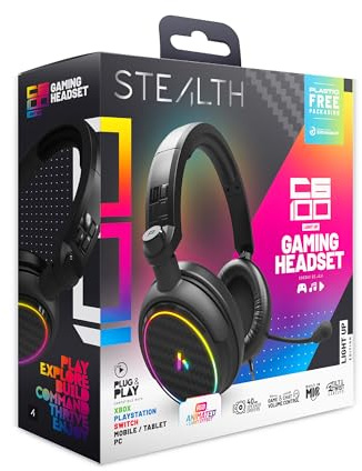 Stealth C6-100 LED Over Ear Gaming Headset PS4/PS5, Xbox, Nintendo Switch, PC mit flexiblem Mikrofon, 3,5 mm Klinke, 1,5 m Kabel, leicht, bequem und langlebig