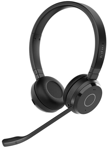 Jabra Evolve 65 TE (3. Ausgabe 2025) Stereo Kabelloses Headset, Schwarz | Mit Geräuschunterdr.-Mikrofon, verbindet 2 Geräte, 16h Akkulaufzeit, Meeting-Apps-kompatibel, USB-A-Adapter