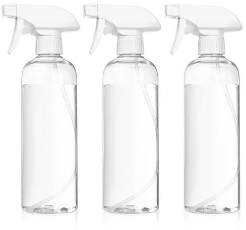 Jttxiu 3 Stück Sprühflasche, 500ml Kunststoff Pflanzenwasser Pumpsprühflasche, Leere Wassersprühflasche, Gießkanne für Hausgarten Reinigung Bewässerung Gartenpflanzen (Transparent weiß)