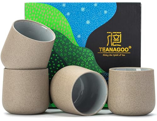 TEANAGOO Japanische Teetasse aus Keramik, 205 ml, Dunkelgrau, H4,Japanische Teetassen, Chinesische Teetasse, Asiatische Teetassen, Asiatische Teetassen, Teetasse Tee Tassen