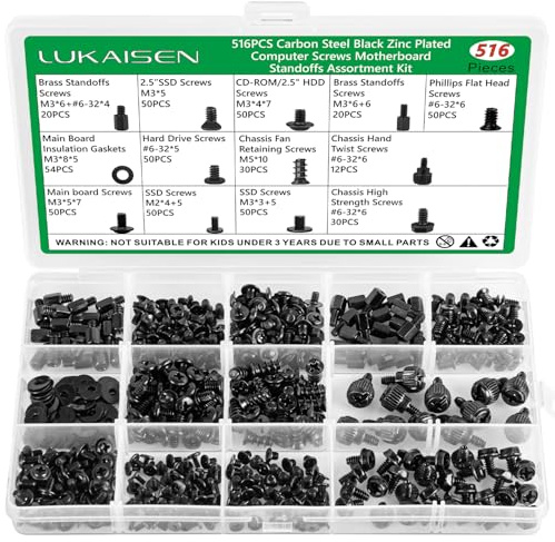 Lukaisen 516 Stk PC Schrauben Set, Motherboard Abstandshalter Computerkit