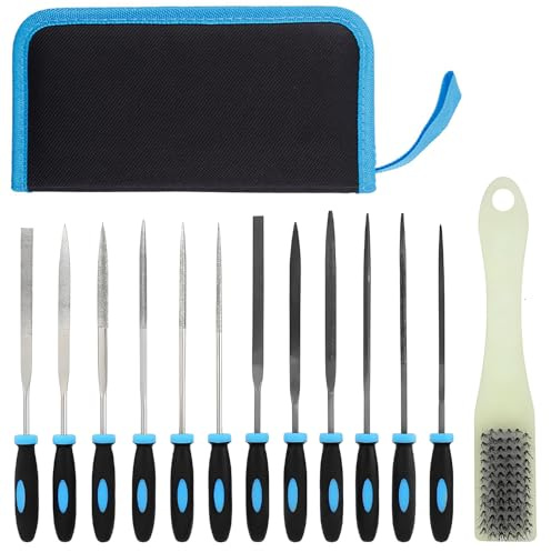 Xynovate Hochwertiges Profi Feilensatz Metall, 13-tlg Nadelfeilen Set für Holz, Metall, Kunststoff und Schmuck, Feilenset, Mini Feilen Set für Werkstatt, Heimwerken