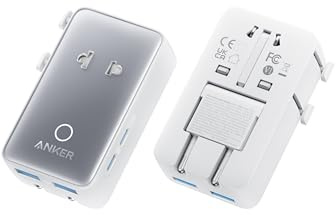 Anker Nano Reiseadapter Weltweit, Universal Reiseadapter, Steckdosenadapter | Universal-Reiseadapter (4× USB, 2× USB-C, 2× USB-A, 1× AC), einsetzbar in über 200 Ländern (DE, USA, UK)