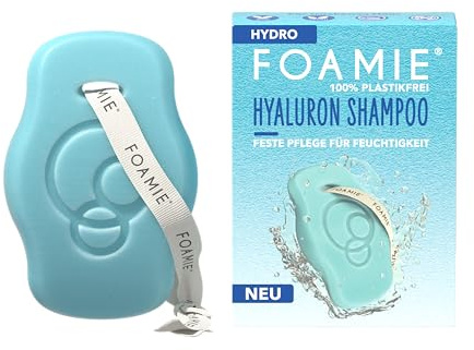 Foamie Festes Shampoo Hydro mit Hyaluron | Feuchtigkeitsboost für trockenes Haar | Mit Aloe Vera & Hyaluronsäure | pH-hautneutral | Vegan & Plastikfrei | 80g