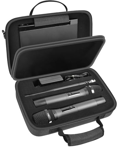 ANKHOH Drahtlose Mikrofonhülle für JBL zum Singen für TONOR für Shure für Bietrun für ALPOWL Zwei Mikrofonsystem DIY Schaumstoff Passt für Verschiedene Größen Mikrofon (Nur Box) (schwarz)