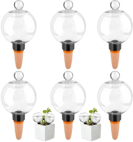 Pipihome Bewässerungskugeln für Pflanzen, 6 Stück Automatische Pflanzenbewässerung, 500ml Transparente Bewässerungskugel, Wasserspender Pflanzen Bewässerung Selbstbewässerung für Drinnen & Draußen