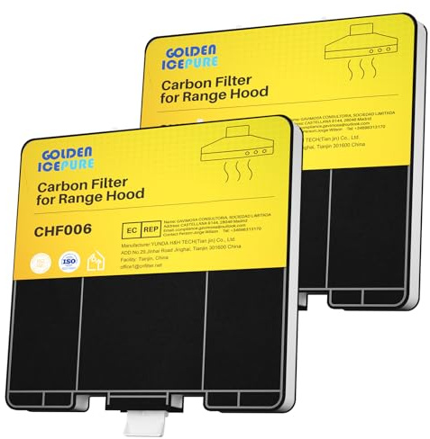 GOLDEN ICEPURE Aktivkohlefilter für Siemens LZ53251, 2er Pack | Aktivkohlefilter für Siemens LZ53251, Bosch DHZ5325 & Neff – neutralisiert Küchengerüche.