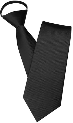 Aclouddate Krawatte Schwarz Herren Krawatten,Vorgebundene Verstellbare Krawatten mit Reißverschluss,Elegant Schwarze Krawatte Herren Klassische Hochzeit Krawatte für Büro oder Abschlussfeier Schule