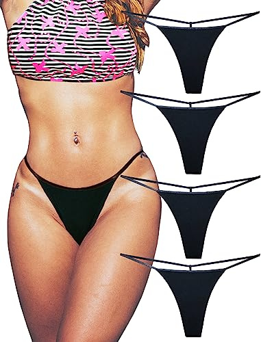 KUKU PANDA Baumwolle String Tangas für Frauen T Back G String Unterwäsche Nahtlos Panty Tangas Sexy 4er Pack Set