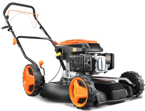 FUXTEC Benzin Rasenmäher FX-RM51SA96 Profi Mulchmäher mit 51 cm und Selbstantrieb leistungsstarker 196 cc Motor Motormäher Mulchen