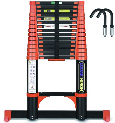 Alu Teleskopleiter 4.7M Ausziehbare Leiter, 16FT Klappleiter Stehleiter Rutschfester, aus hochwertigem Aluminium Ausziehleiter Mehrzweckleiter Haushaltsleiter