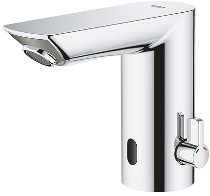 GROHE Bau Cosmopolitan E, Infrarot-Elektronik Armatur für den Waschtisch (wasser- und energiesparender Wasserhahn, variabel einstellbarer Temperaturbegrenzer, hygienisch, pflegeleicht) chrom, 36451000