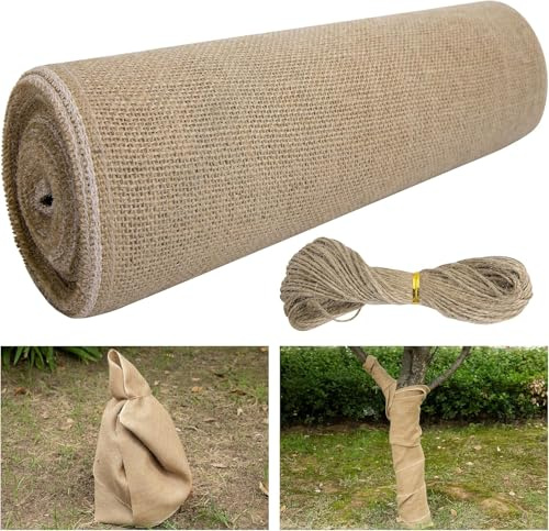 PURPLE STAR 1N 6Mx40CM Baum Winterschutz - Jute für Pflanzen Winterschutz - Winterschutz Juteband für Pflanzen Frostschutz und Feuchtigkeit,Winterfeste Pflanzenschutzbandage,Juteband für Pflanzen