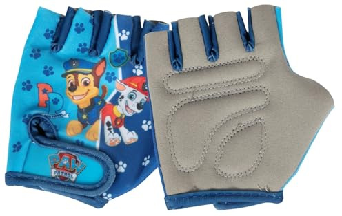 TataWay - Paw Patrol Kinder Fahrradhandschuhe | Fingerloses Design | Bunte Paw Patrol Grafik | Ideal für kleine Sportler, Blau, Einheitsgröße, Baumwollmischung