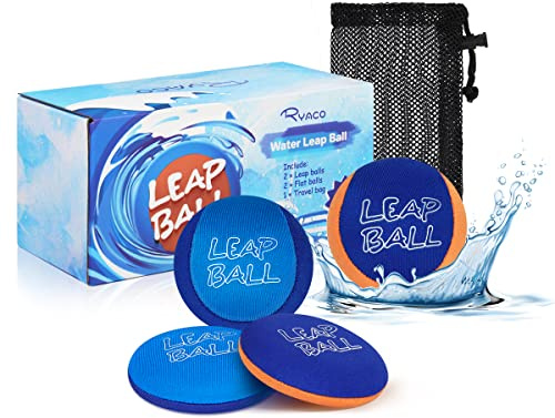 Ryaco Wasserbälle Sprungball – 4 Stück Wasserball Bouncing Ball für Kinder und Erwachsene – Extreme Wasser Badespaß für Pool und Meer – Wasserball Kinder Klein Strandball Neoprenball