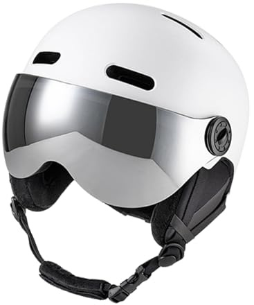 Plyisty Skihelm mit Schutzbrille, Schneesporthelm, Herausnehmbares Innenfutter, Wintersporthelm für Männer und Frauen, U-förmige Ohrpolster, Geeignet für Schneesportarten Im Innen- und Außenbereich