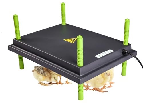 heninhill Wärmeplatte Küken 25x30cm Heizplatte Kükenwärmer Wärmelampe Höhenverstellbar für Küken Enten Aufzucht (Schwarz)