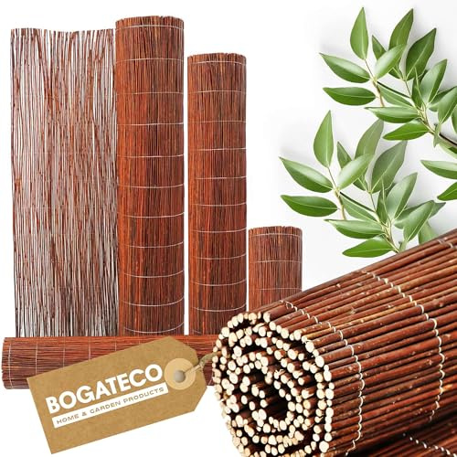 BOGATECO Weidenmatte Sichtschutz Zaun aus Holz |Gartenzaun 80 cm Hoch & 300 cm Lang | Perfekt Weidenzaun für den Garten, Balkon und Terrasse natürlicher Sichtschutzzaun