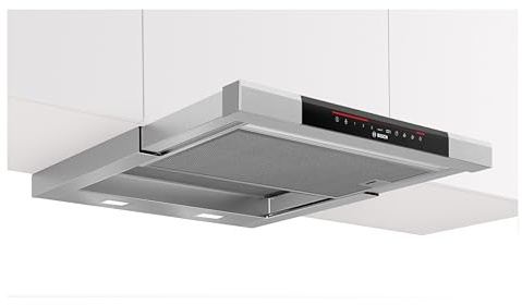 Bosch DFS067K51 Serie 8 Flachschirmhaube, 60 cm breit, Um- & Abluft, Made in Germany, EcoSilence Drive leiser und effizienter Motor, LED-Beleuchtung gleichmäßige Ausleuchtung