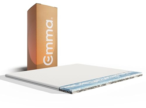 Emma Flip Topper 160x200cm, 6cm hoch, Kaltschaum & Viscoschaum, Wendbar, Weiß