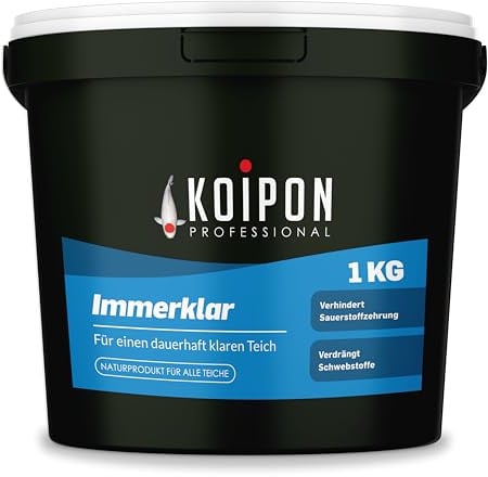 KOIPON Immerklar 1 kg, Natürlicher Teichwasseraufbereiter für dauerhaft klares Teichwasser, Gegen Schwebealgen und trübes Wasser im Gartenteich