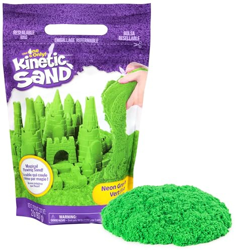Kinetic Sand 907 g Grün im Beutel - original kinetischer Sand aus Schweden für kreatives Indoor-Sandspiel, erfüllt alle gesetzlichen Anforderungen, fördert die Feinmotorik, für Kinder ab 3 Jahren