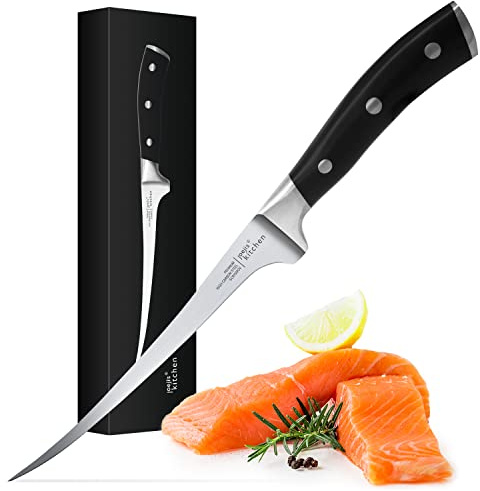 Joejis Filetiermesser Fisch 32 cm scharf aus Edelstahl - das Fischfiletiermesser ist hervorragend als Angelmesser, Kochmesser und Filetmesser für Fleisch geeignet mit ergonomischem Griff