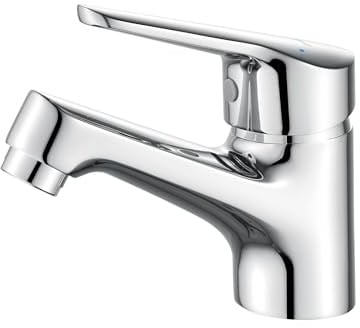 Ibergrif Wasserhahn Bad Chrom – Waschtischarmatur aus Messing für Waschbecken, Einhebelmischer mit Keramikkartusche, 10 L/min Durchfluss, 3/8″ Standard-Anschluss, Badezimmer Armatur M11050