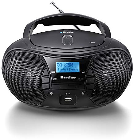 Karcher RR 5028D - tragbares DAB+ Radio mit CD-Player, Bluetooth, USB | Stereo Sound System, Digitalradio, DAB Plus, MP3 Wiedergabe, Kopfhöreranschluss, Netz- und Batteriebetrieb, mit Stromkabel