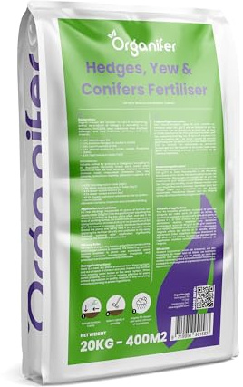 Dünger Für Hecken, Eiben Und Koniferen - All-In-One - 20 Kg Pro 400 M2 - Pellets Für Dichten, Grünen Wuchs, Starke Wurzeln Und Widerstandsfähigkeit - Für Gesunde Hecken - Organifer