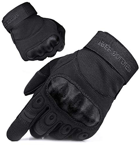 FREE SOLDIER Outdoor Handschuhe Herren Taktische Trainings Motorradhandschuhe Kletter Tactical Handschuhe Vollfinger Gilt für Radfahren Airsoft Militär Paintball (XL,Schwarz)