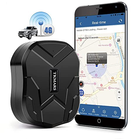 TKMARS 4G GPS Tracker Auto (10000mAh Akku), Magnetischer Peilsender | Live-Ortung & Diebstahlschutz, Echtzeit-Tracking & Geofence per APP, Anti-Verlust Ortungsgerät für Fahrzeuge, Ohne Abo-Zwang