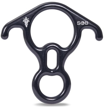 SOB 40KN Abseilachter-8er Abseilgerät Sicherungsgerät aus Aluminium-Magnesium-Legierung für Klettern, Höhenrettung & Bergsteigen – Professionelles Abseilzubehör