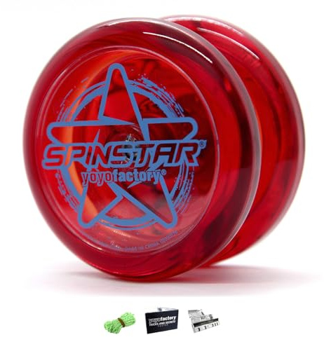 YoYo Factory Spinstar JoJo – Perfektes Anfänger-Yoyo mit Leerlauf – Spielzeug für Kinder & Erwachsene – Ideal Jo jo für Einsteiger-Tricks – Fidget Toy & Lernspielzeug - Rot