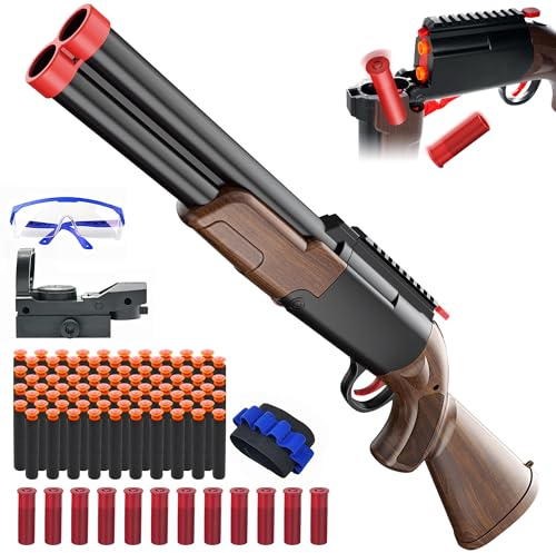 Spielzeugpistole,Shooter Spielzeugpistolen,Doppelläufige Weich Schrotflinte,Eva Schaumstoff-Blaster für Indoor und Outdoor Spielen, Kinder Weihnachts Geburtstags Geschenke für Junge 8-16 Jahre