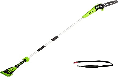 Greenworks G40PSF Akku Hochentaster, 20 cm Blattlänge, 8 m/s Kettengeschwindigkeit, 3,64 kg, automatisches Öl-System, 80 ml Öltank, 2.58m Stangenreichweite OHNE 40V Akku & Ladegerät, 3 Jahre Garantie