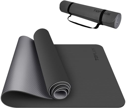 TOPLUS Gymnastikmatte, Yogamatte Yogamatte Gepolstert & rutschfest für Fitness Pilates & Gymnastik mit Tragegurt