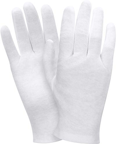 Satinior 2 Paar Baumwolle Handschuhe für Frauen Hautpflege, Weiß, Groß | Weiche und Elastische Baumwolle, Für Trockene Hände, Schmuckinspektion und Feuchtigkeit, Einheitsgröße