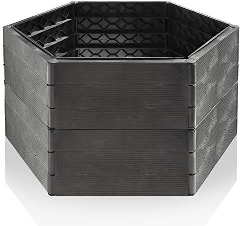 Grizzly Hochbeet System 2 Set, für Garten und Balkon, Blumenkasten, Gemüsebeet, witterungsbeständig