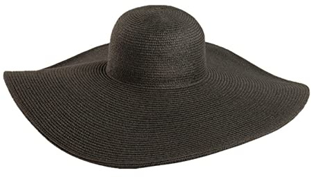 erioctry Frauen Mädchen Großer Rand Garten Strand Big Summer Sun Hat Pool Garten Strand Strohhut für Urlaub Reise Schwarz