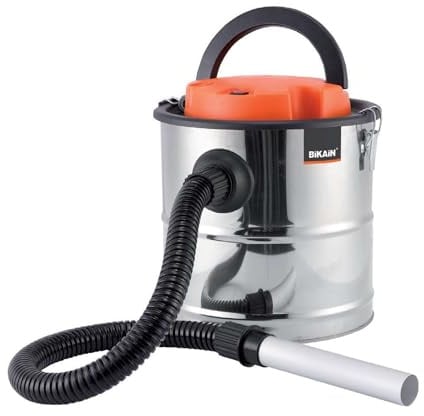 Staubsauger für Kamin- und Pelletasche - Gebläsefunktion - 1200W Leistung und 20L Fassungsvermögen - Inklusive 1m Schlauch und Filterabdeckung - Hergestellt aus Edelstahl - Bikain