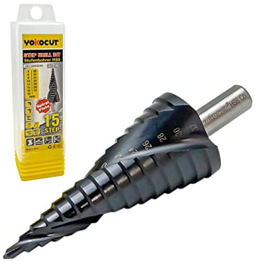 Stufenbohrer 4–32 mm, Kobalt Stufenbohrer für Edelstahl und Hard Metall, HSS Metallbohrer AlTiN-Beschichtung, Kegelbohrer, Schälbohrer, Blechbohrer