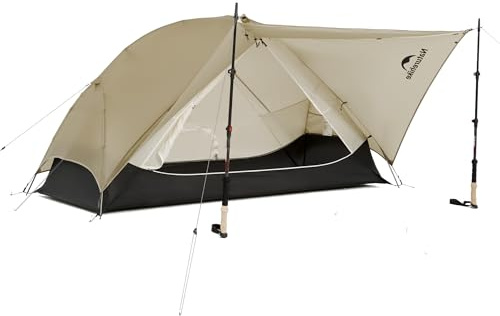 Naturehike Mongar UL Ultraleicht Zelt Winddicht Wasserdicht Trekkingzelt Tragbar Doppelzelt 1/2 Personen Zelt 3-4 Saison für Camping Wandern